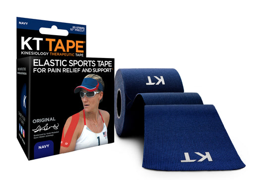 KT Tape Orginal Sporttape - Voorgesneden - 5 x 25 cm - 20 stuks | €14.95 | KT Tape | Sporttape | Voorgesneden en ongesneden: Voorgesneden | Kleur: Navy | Klaver Sport